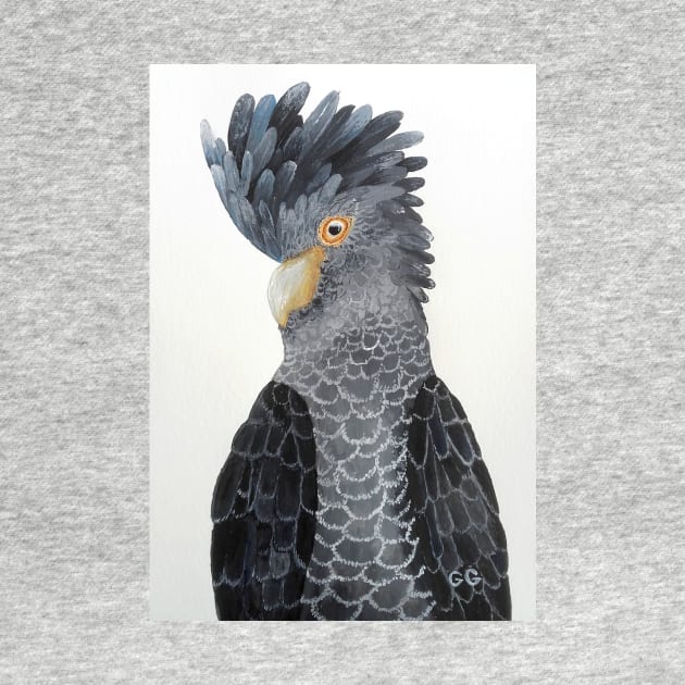 Black Cockatoo - bird art - painting by GarryGreenwood